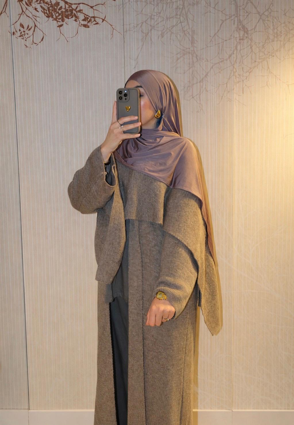 GILET MAXI LONG LEILA | TAUPE
