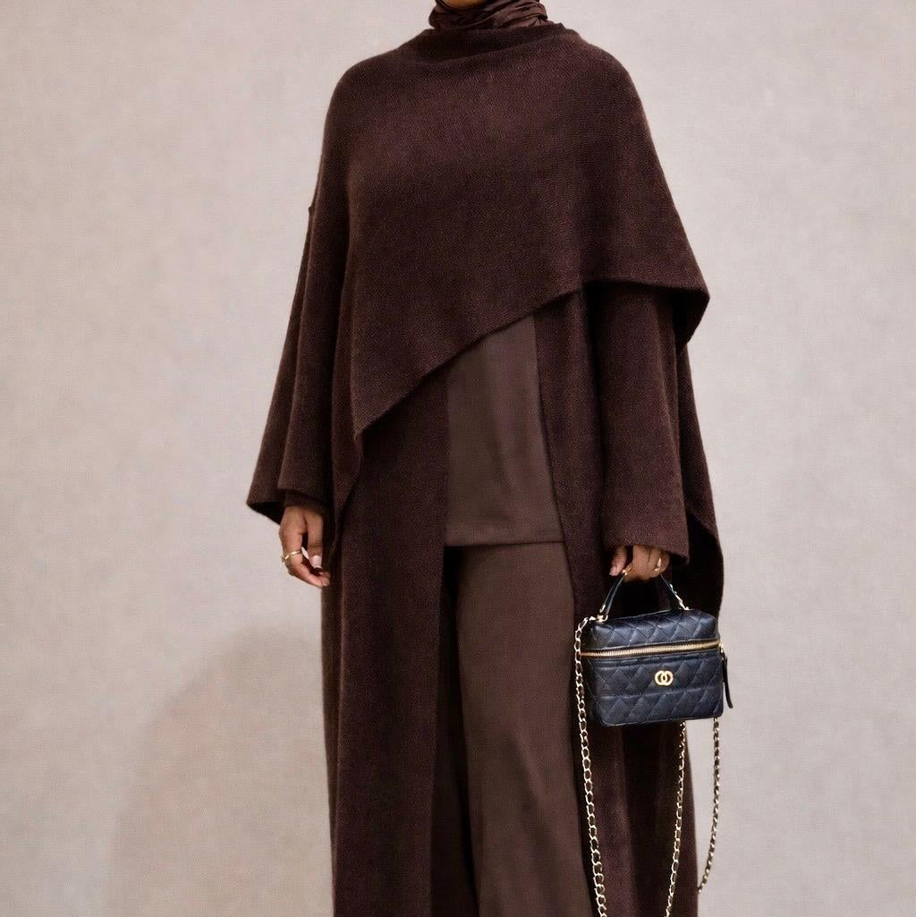 GILET MAXI LONG LEILA | MARRON