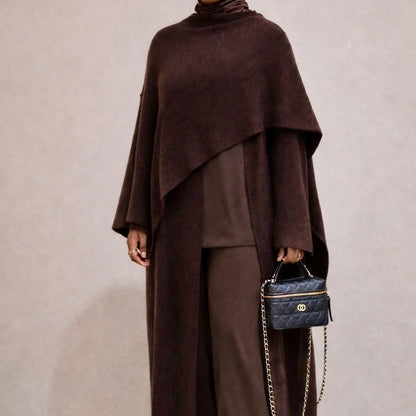 GILET MAXI LONG LEILA | MARRON