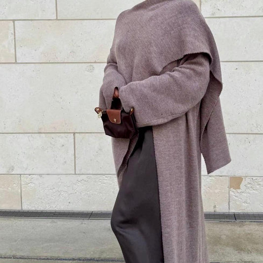 GILET MAXI LONG LEILA | TAUPE