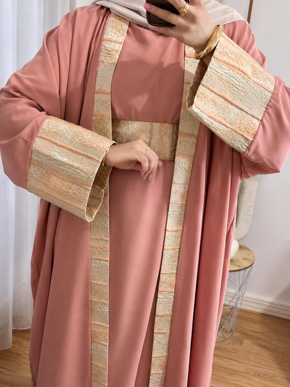 ENSEMBLE NOUR -3 PIECES | ROSE POUDRÉ