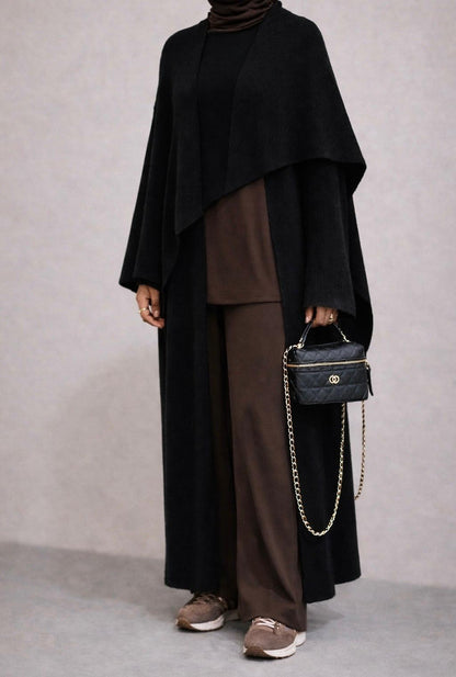 GILET MAXI LONG LEILA | NOIR
