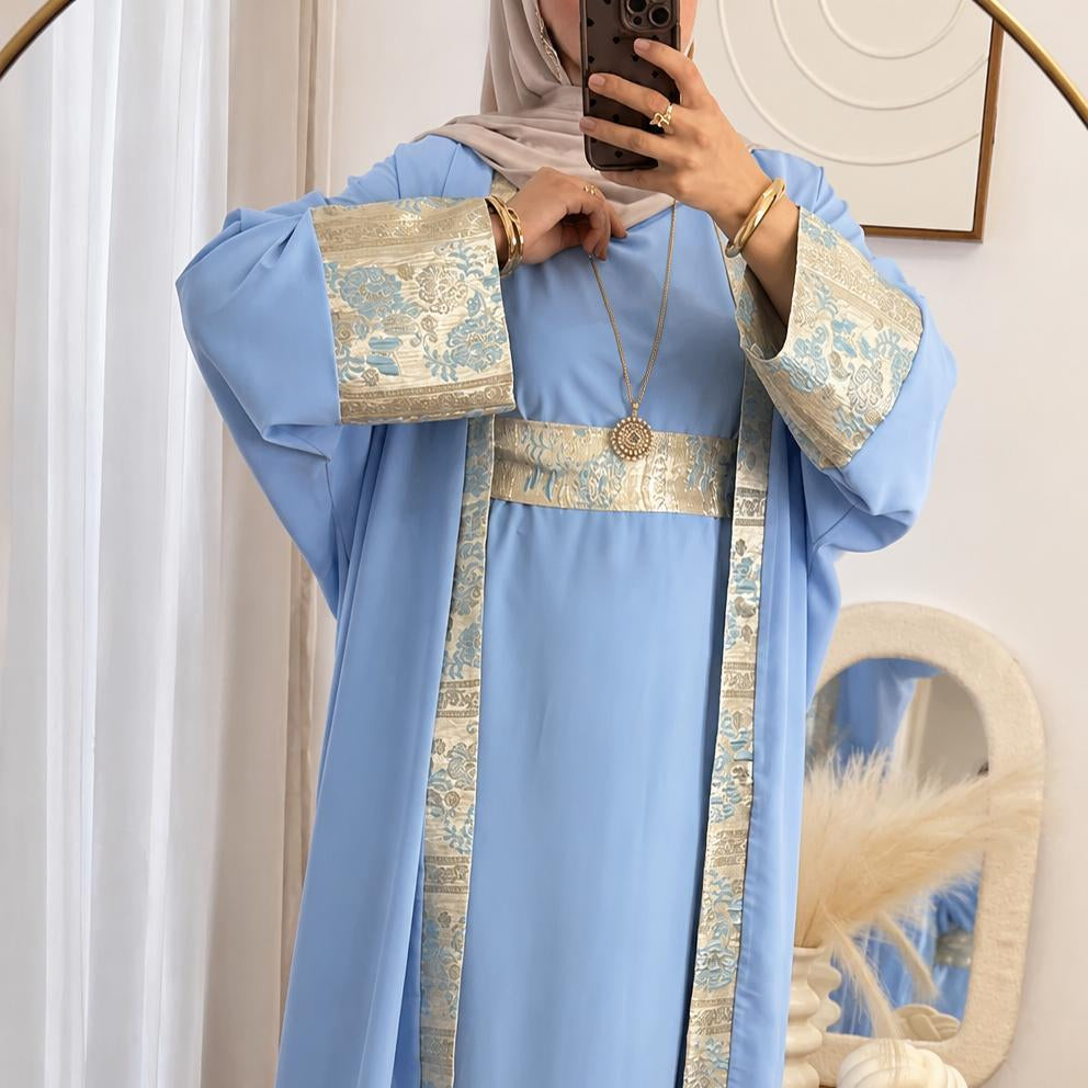 ENSEMBLE NOUR -3 PIECES | BLEU CIEL
