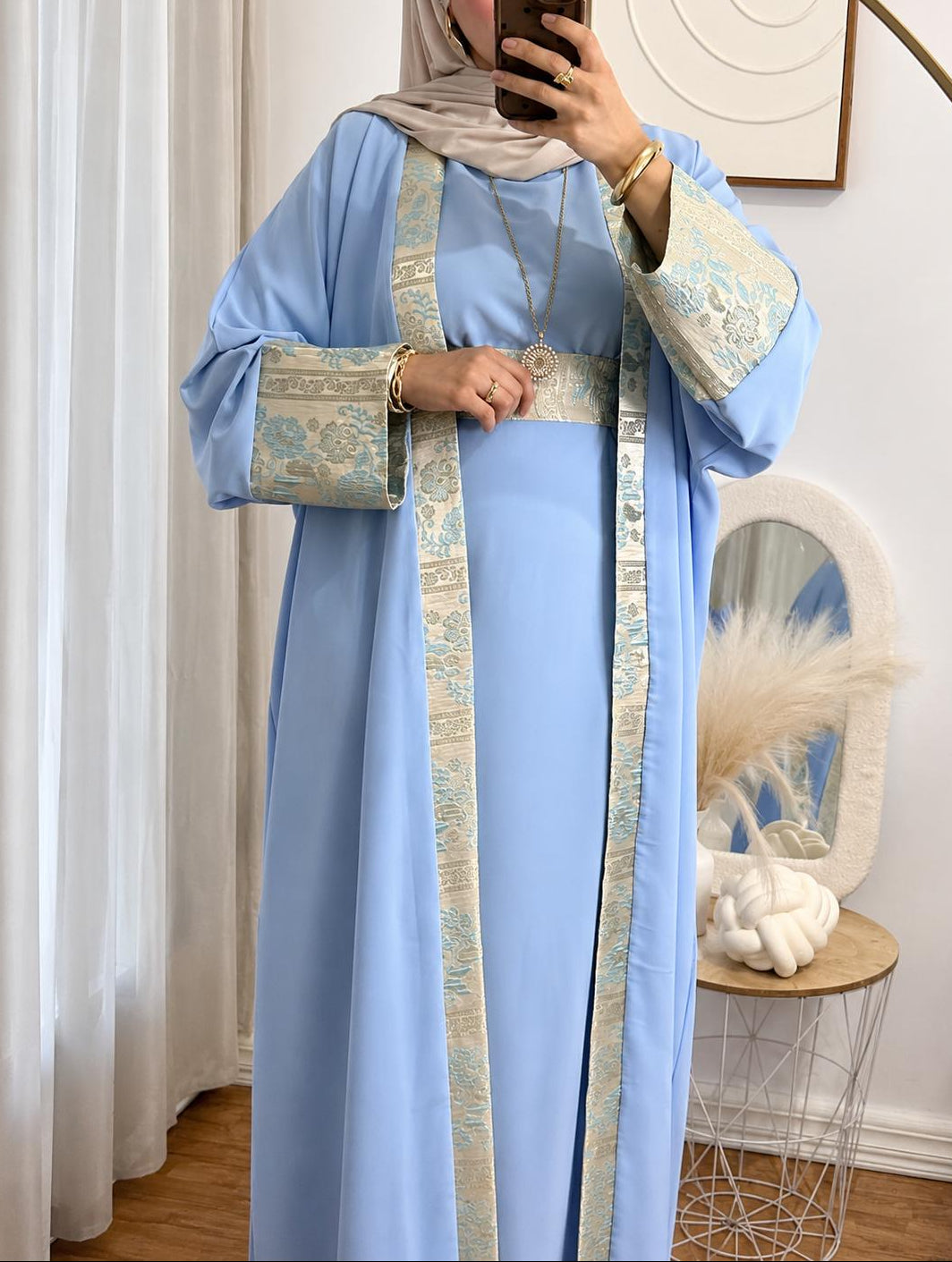 ENSEMBLE NOUR -3 PIECES | BLEU CIEL