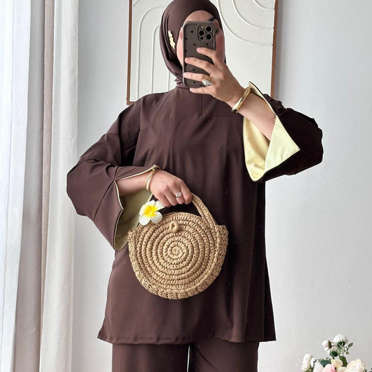 Burkini Lycia | Chocolat - Jaune