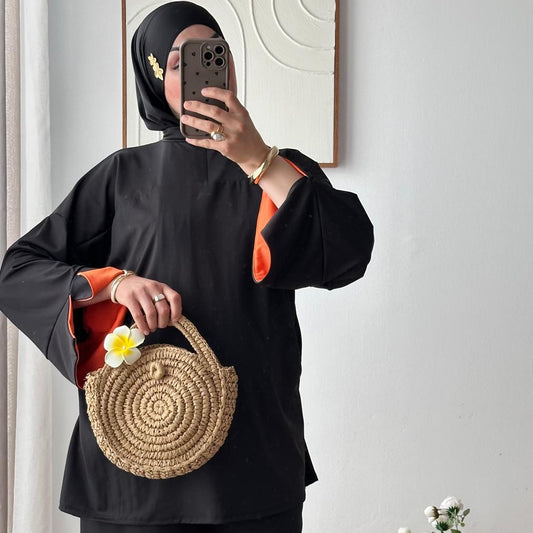 Burkini Lycia | Noir - Orange