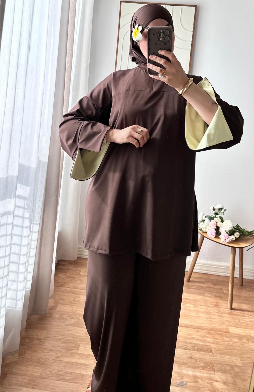 Burkini Lycia | Chocolat - Jaune