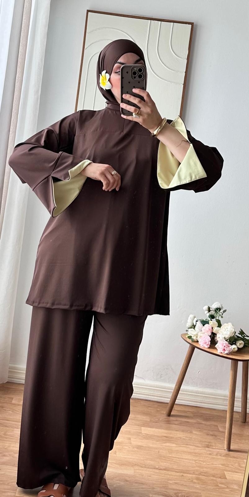 Burkini Lycia | Chocolat - Jaune
