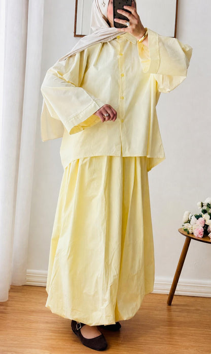 CHEMISE OVERSIZE AZURA  |JAUNE VANILLE
