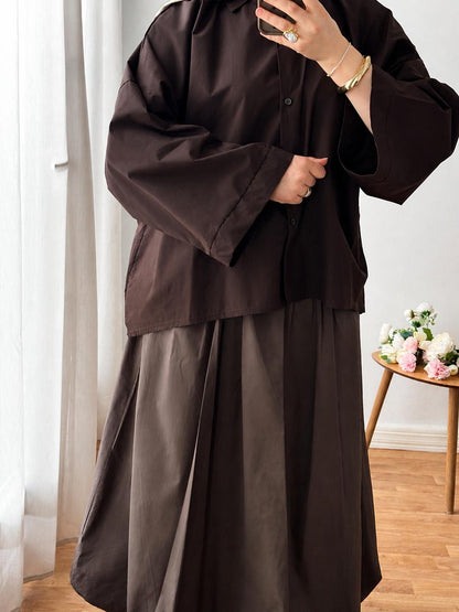 CHEMISE OVERSIZE AZURA  | CHOCOLAT