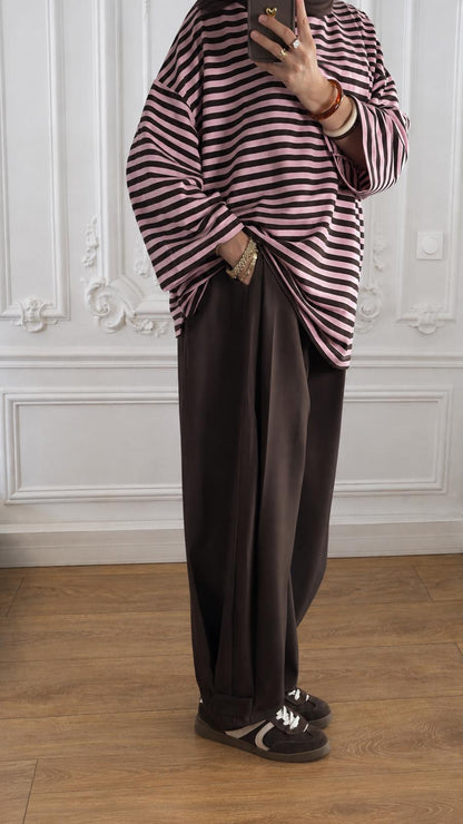 Pantalon barrel | Marron
