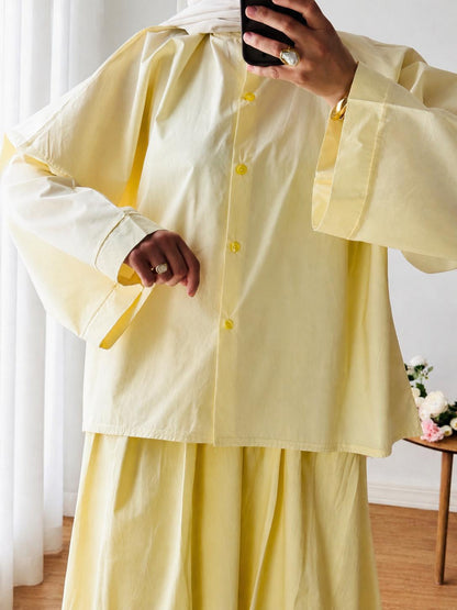 CHEMISE OVERSIZE AZURA  |JAUNE VANILLE