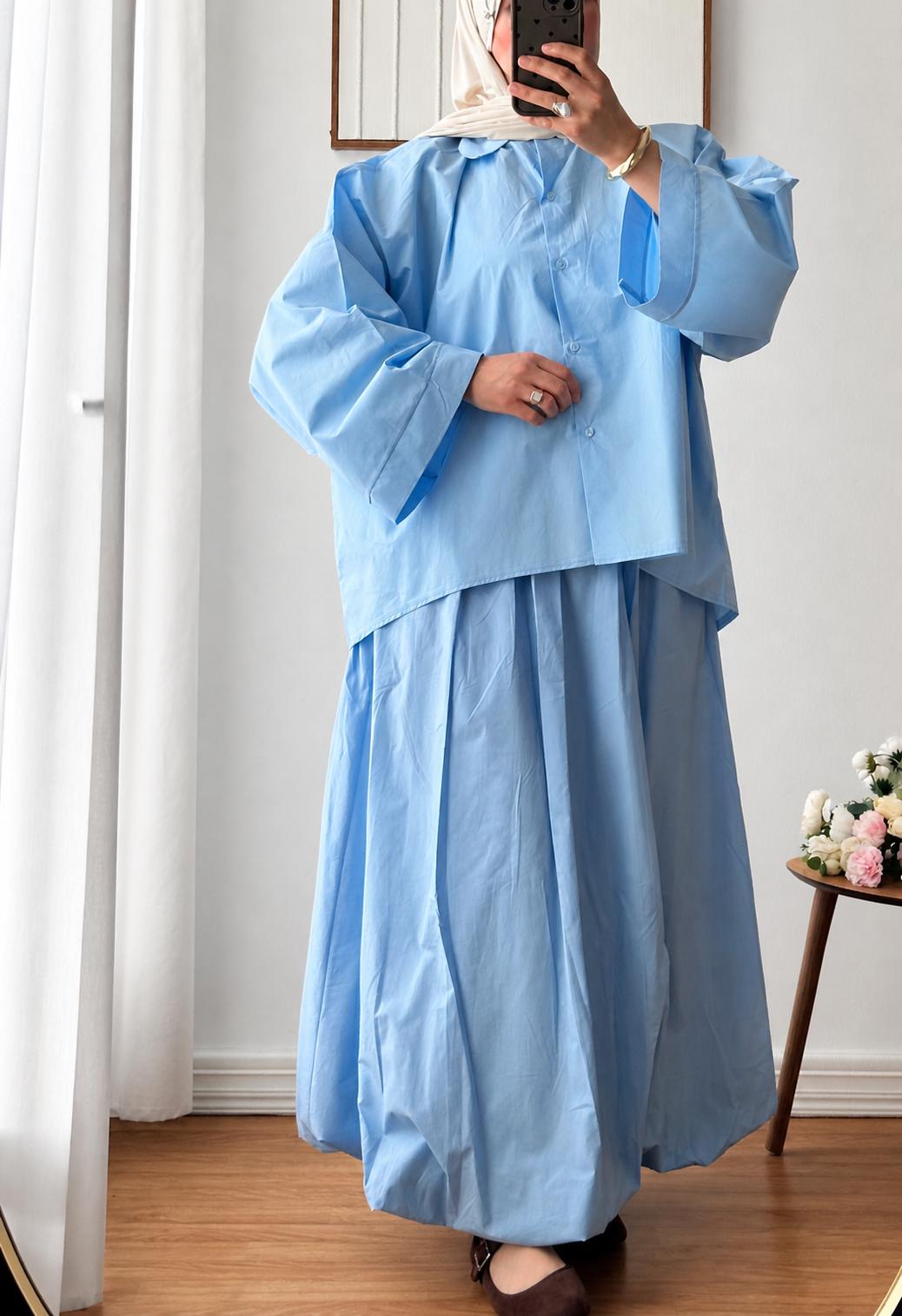 CHEMISE OVERSIZE AZURA | BLEU CIEL