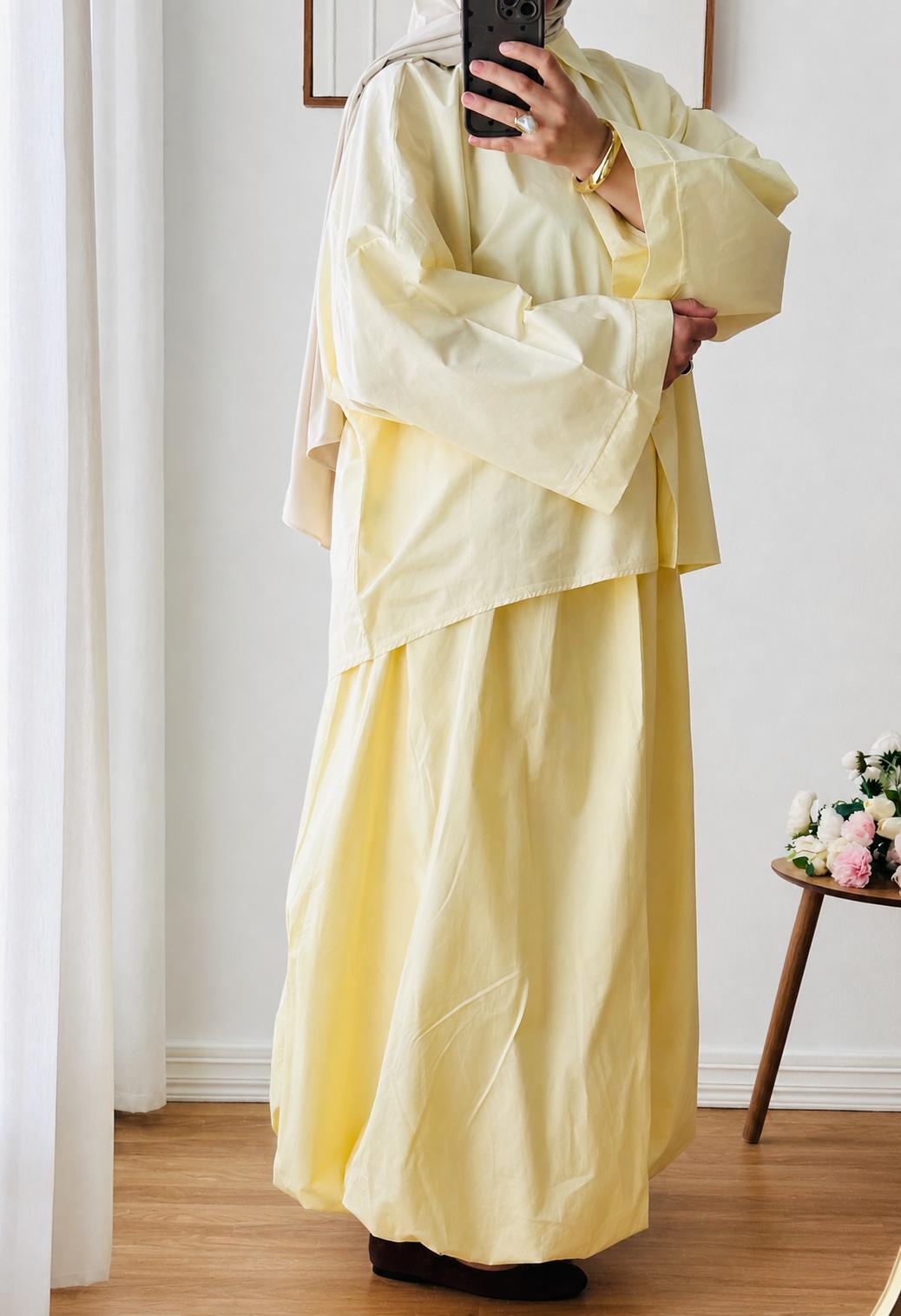 CHEMISE OVERSIZE AZURA  |JAUNE VANILLE