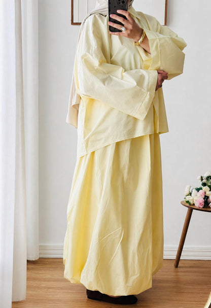 CHEMISE OVERSIZE AZURA  |JAUNE VANILLE