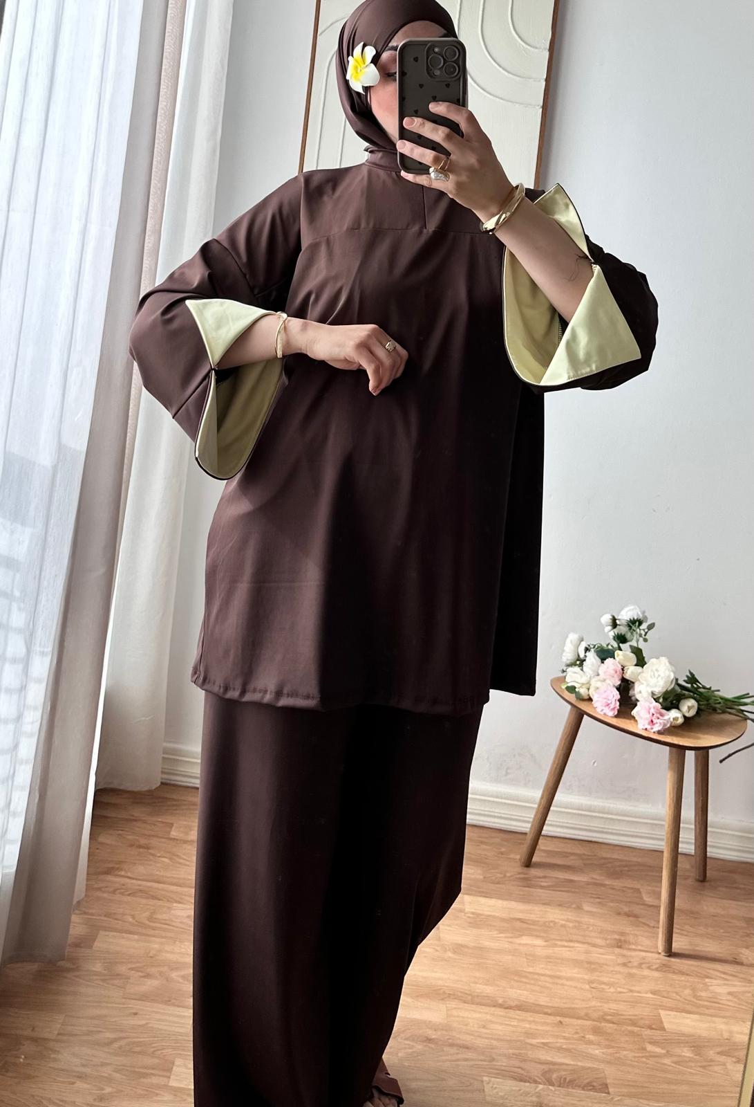 Burkini Lycia | Chocolat - Jaune