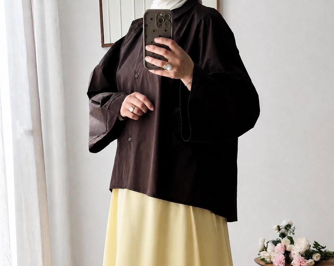 CHEMISE OVERSIZE AZURA  | CHOCOLAT
