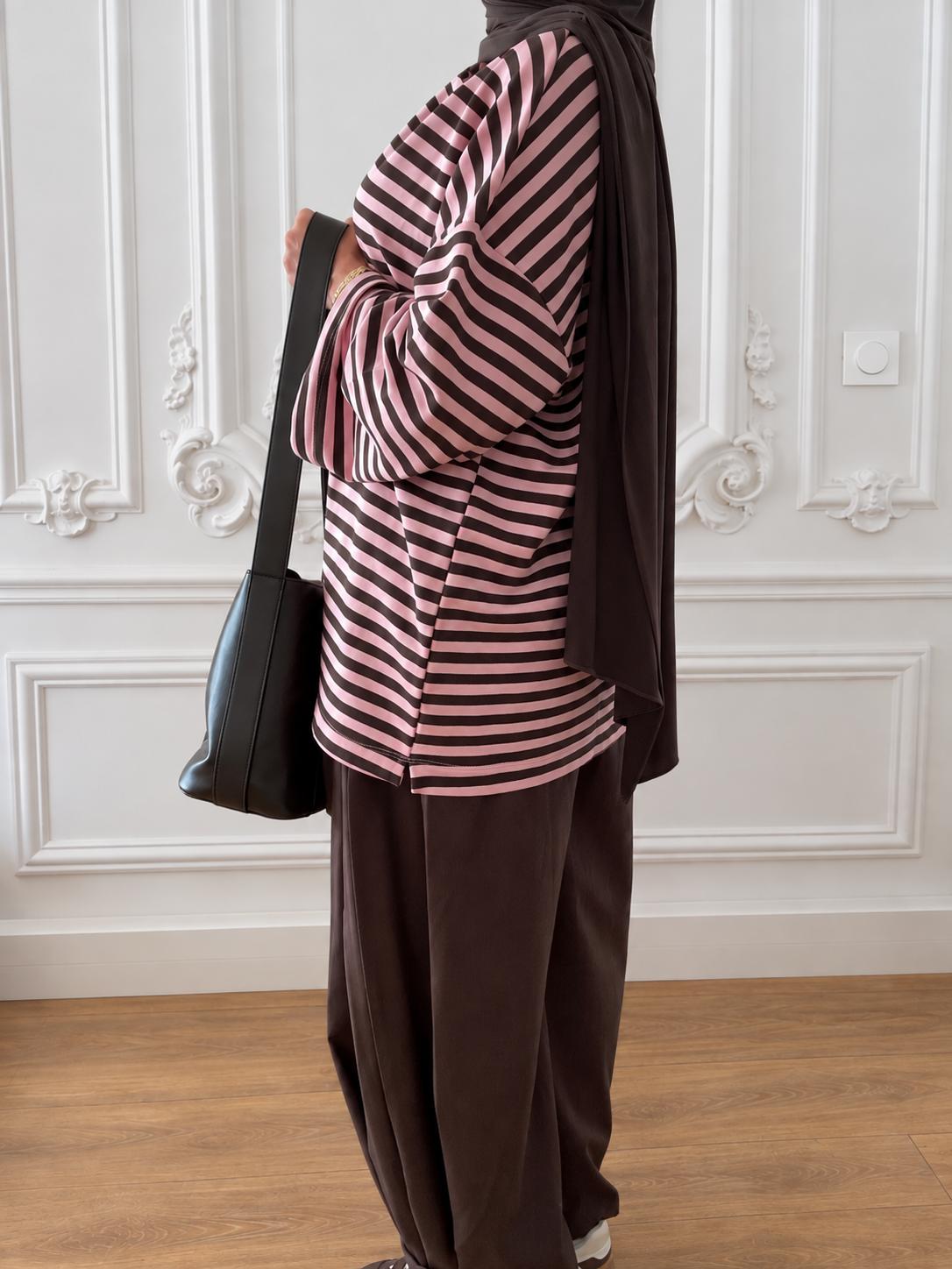 Polo marinière | Marron & Rose