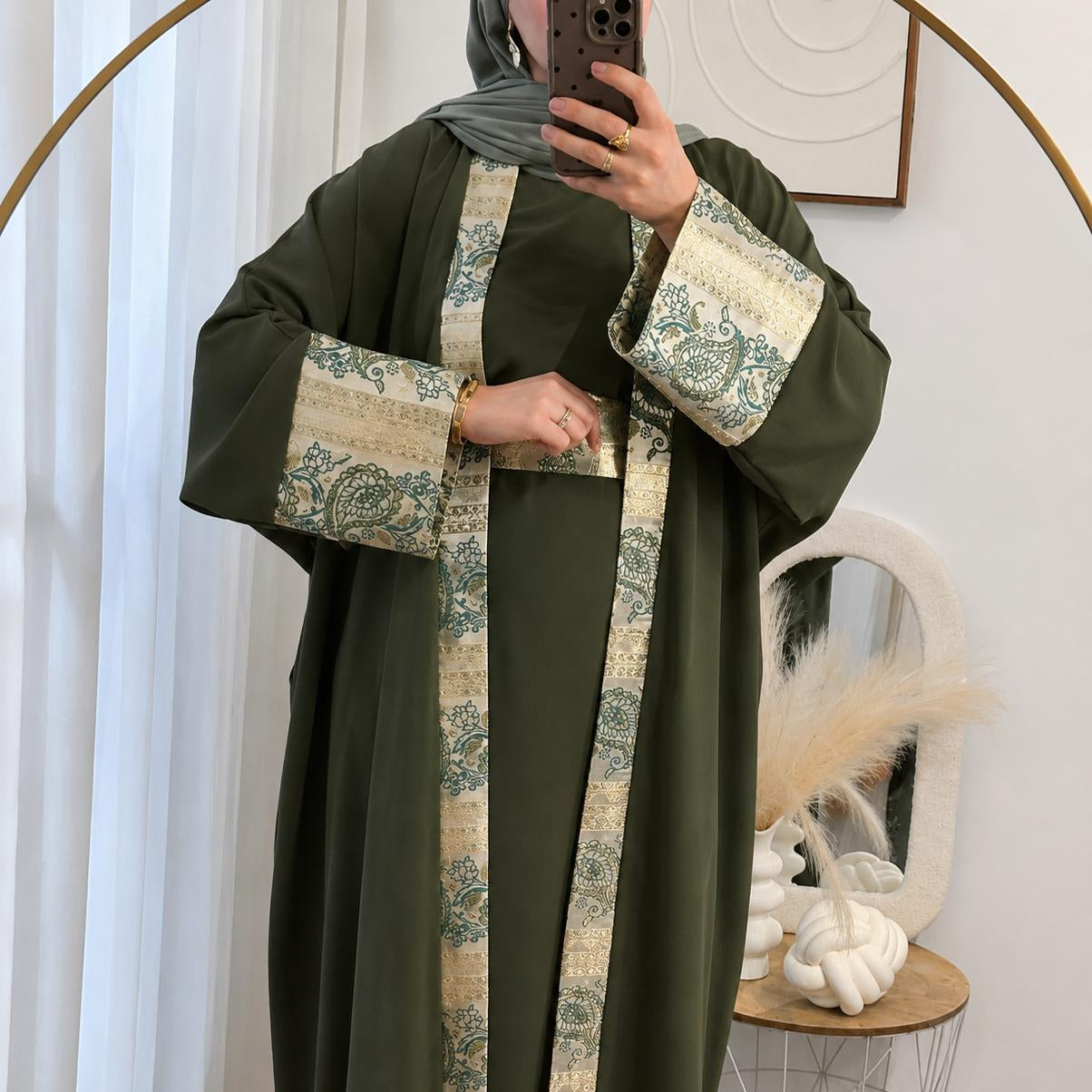 ENSEMBLE NOUR -3 PIECES | OLIVE IMPERIAL