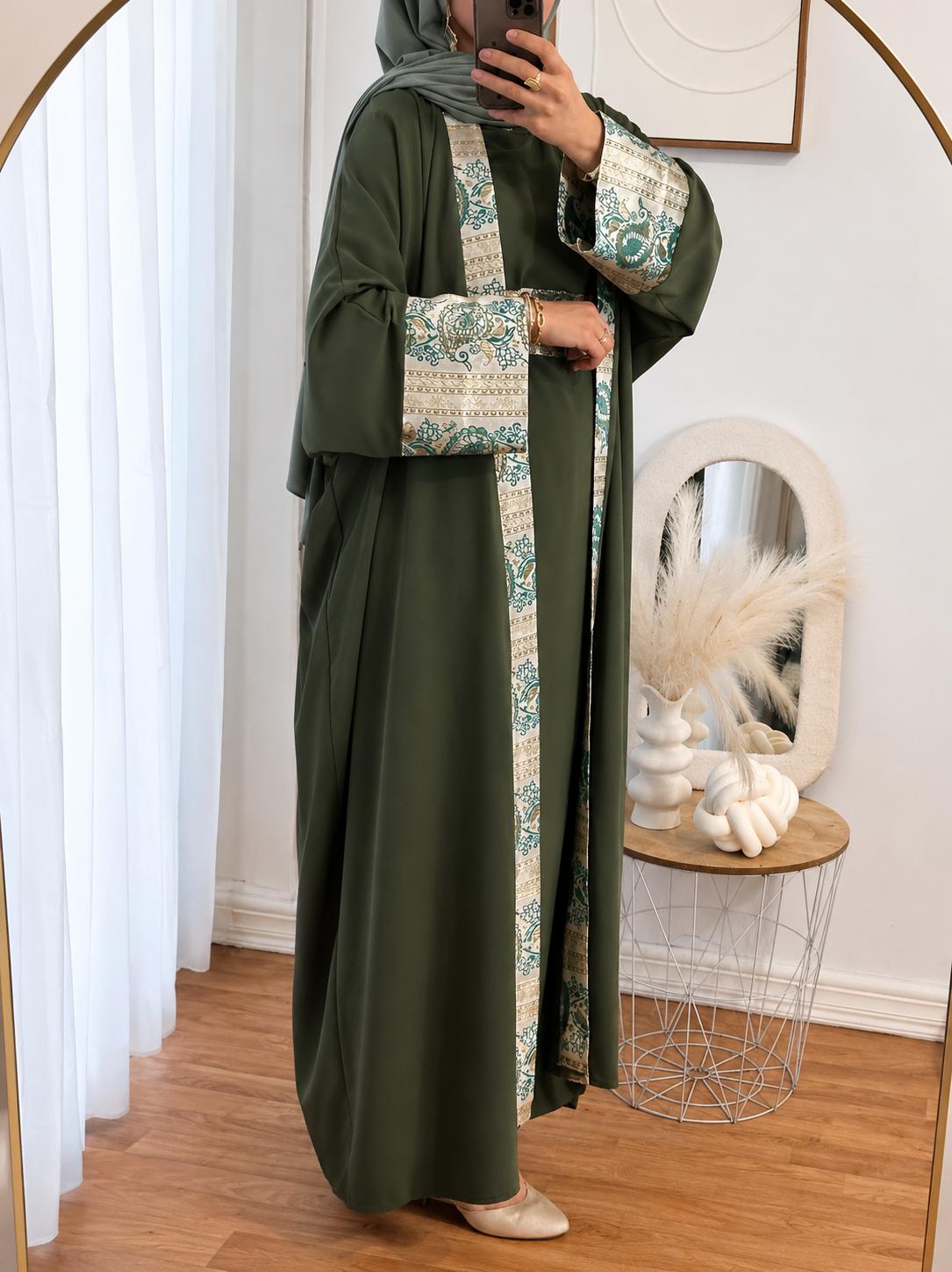 ENSEMBLE NOUR -3 PIECES | OLIVE IMPERIAL