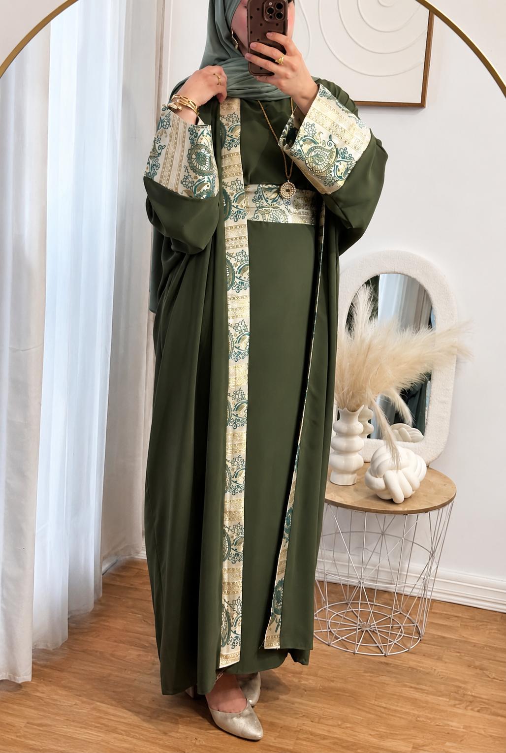 ENSEMBLE NOUR -3 PIECES | OLIVE IMPERIAL