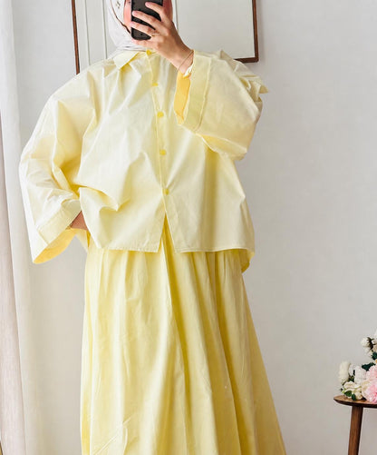 CHEMISE OVERSIZE AZURA  |JAUNE VANILLE