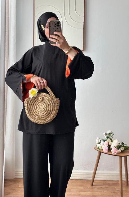 Burkini Lycia | Noir - Orange