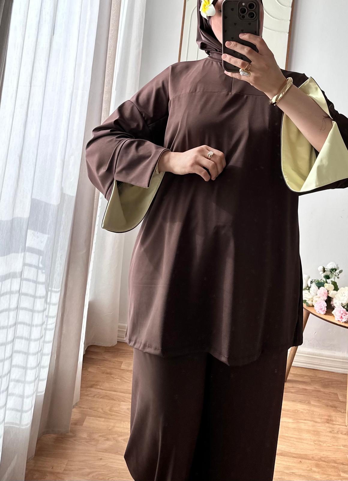 Burkini Lycia | Chocolat - Jaune