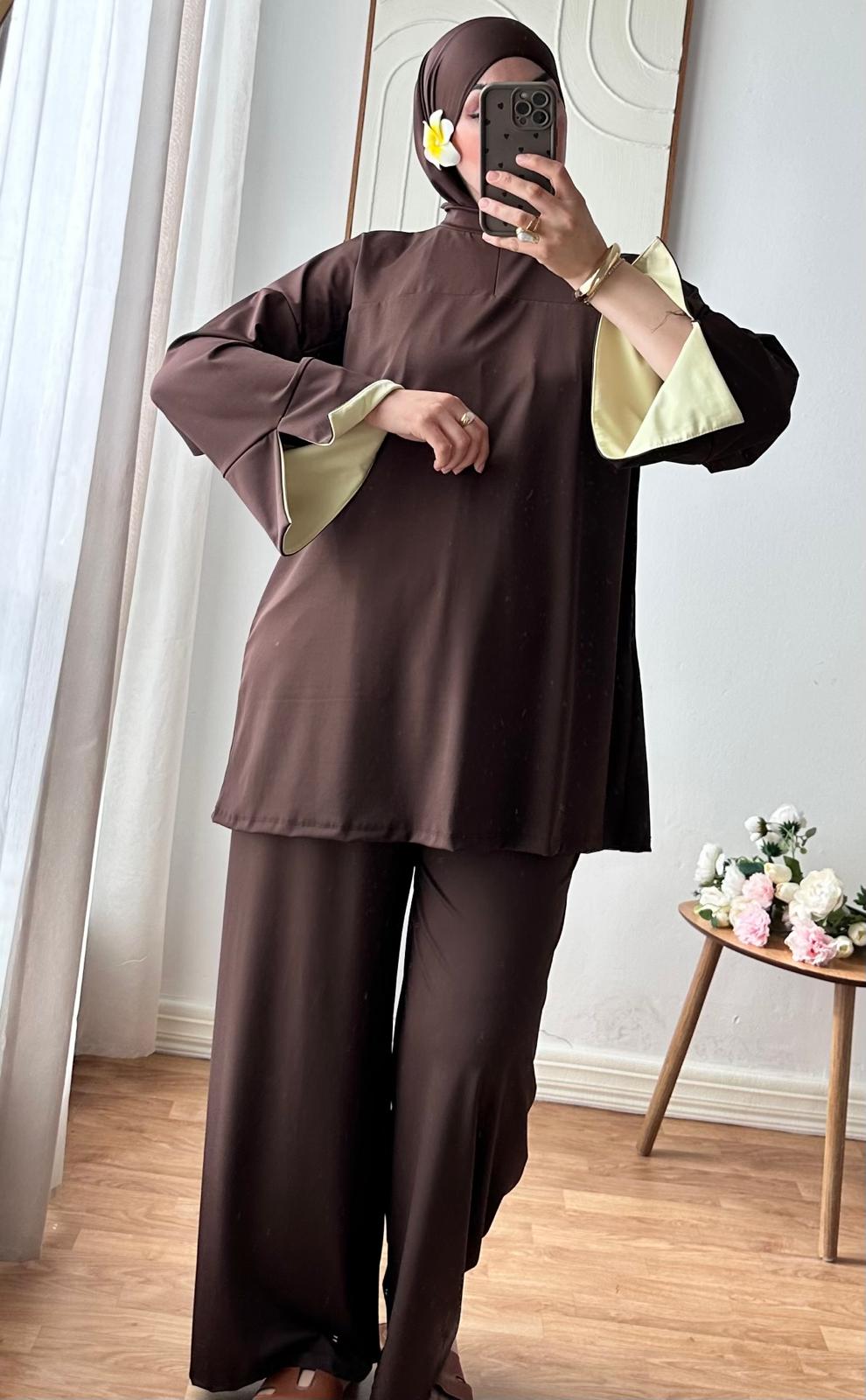 Burkini Lycia | Chocolat - Jaune