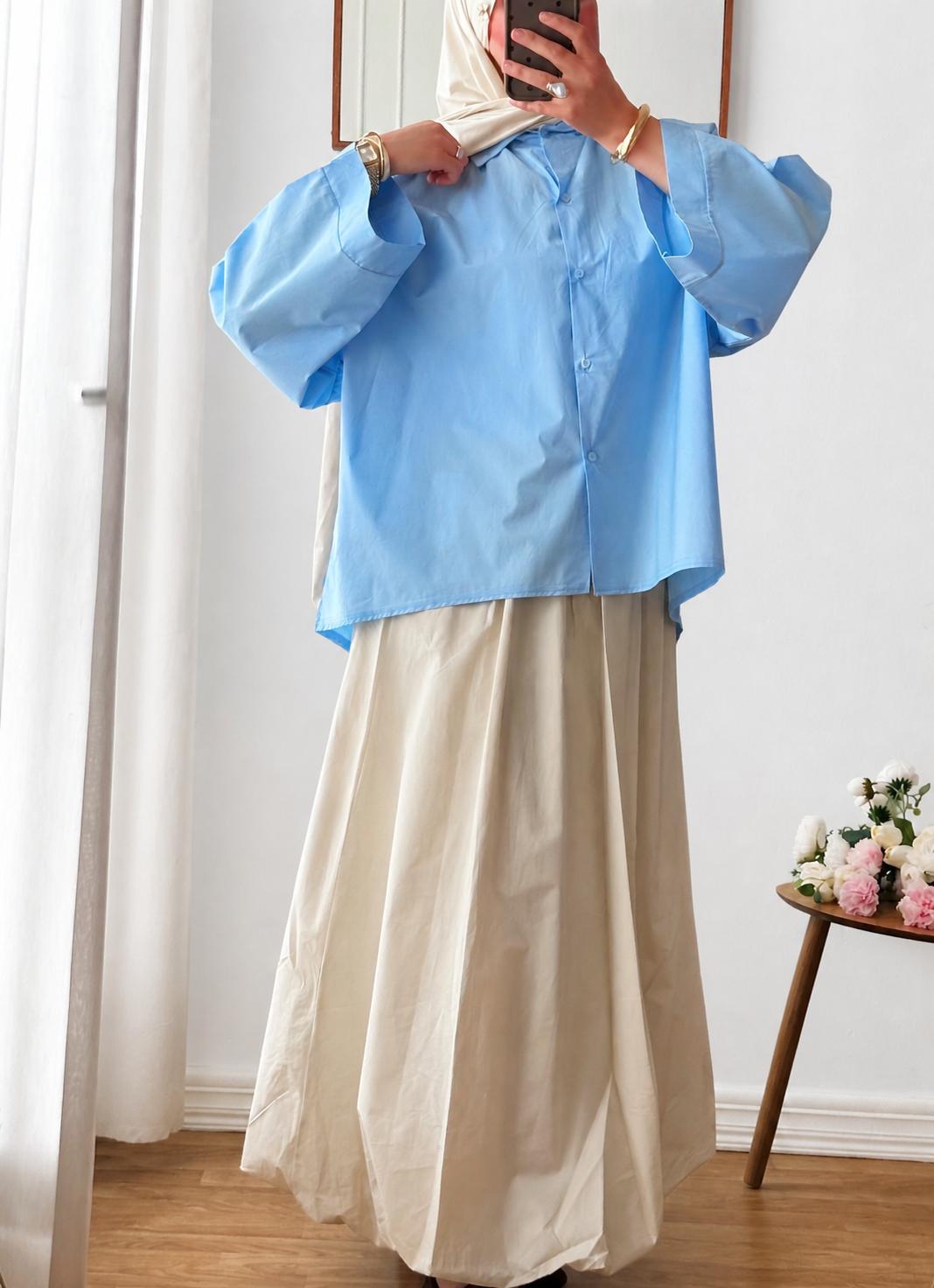 CHEMISE OVERSIZE AZURA | BLEU CIEL